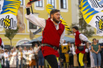 03.07.2026,  Frundsbergfest Mindelheim 2026, Historisches-Fest im Unterallgäu mit tausenden Mitwirkenden. Die Kreisstadt Mindelheim kehrt für eine Woche ins Mittelalter zurück um ihre historische Geschichte zu feiern.  Mindelheimer Fahnenschwinger 