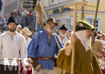 04.07.2026,  Frundsbergfest Mindelheim 2026, Historisches-Fest im Unterallgäu mit tausenden Mitwirkenden. Die Kreisstadt Mindelheim kehrt für eine Woche ins Mittelalter zurück und feiert ihre historische Geschichte. Einzug der Bauern zum Bauernmarkt 
