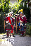04.07.2026,  Frundsbergfest Mindelheim 2026, Historisches-Fest im Unterallgäu mit tausenden Mitwirkenden. Die Kreisstadt Mindelheim kehrt für eine Woche ins Mittelalter zurück und feiert ihre historische Geschichte.  Schauspiel MEHR SOLD MUSS HER am Stadtgraben, Landknechte stürmen die Mauern der Stadt. 