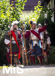 04.07.2026,  Frundsbergfest Mindelheim 2026, Historisches-Fest im Unterallgäu mit tausenden Mitwirkenden. Die Kreisstadt Mindelheim kehrt für eine Woche ins Mittelalter zurück und feiert ihre historische Geschichte.  Schauspiel MEHR SOLD MUSS HER am Stadtgraben, Landknechte stürmen die Mauern der Stadt. 