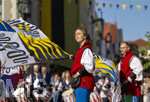 04.07.2026,  Frundsbergfest Mindelheim 2026, Historisches-Fest im Unterallgäu mit tausenden Mitwirkenden. Die Kreisstadt Mindelheim kehrt für eine Woche ins Mittelalter zurück und feiert ihre historische Geschichte. Fahnenschwinger Mindelheim