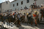 04.07.2026,  Frundsbergfest Mindelheim 2026, Historisches-Fest im Unterallgäu mit tausenden Mitwirkenden. Die Kreisstadt Mindelheim kehrt für eine Woche ins Mittelalter zurück und feiert ihre historische Geschichte.  Schauspiel MEHR SOLD MUSS HER am Stadtgraben, Landknechte stürmen die Mauern der Stadt. 