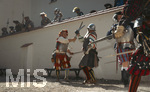 04.07.2026,  Frundsbergfest Mindelheim 2026, Historisches-Fest im Unterallgäu mit tausenden Mitwirkenden. Die Kreisstadt Mindelheim kehrt für eine Woche ins Mittelalter zurück und feiert ihre historische Geschichte.  Schauspiel MEHR SOLD MUSS HER am Stadtgraben, Landknechte stürmen die Mauern der Stadt. 