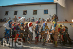 04.07.2026,  Frundsbergfest Mindelheim 2026, Historisches-Fest im Unterallgäu mit tausenden Mitwirkenden. Die Kreisstadt Mindelheim kehrt für eine Woche ins Mittelalter zurück und feiert ihre historische Geschichte.  Schauspiel MEHR SOLD MUSS HER am Stadtgraben, Landknechte stürmen die Mauern der Stadt. 