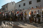 04.07.2026,  Frundsbergfest Mindelheim 2026, Historisches-Fest im Unterallgäu mit tausenden Mitwirkenden. Die Kreisstadt Mindelheim kehrt für eine Woche ins Mittelalter zurück und feiert ihre historische Geschichte.  Schauspiel MEHR SOLD MUSS HER am Stadtgraben, Landknechte stürmen die Mauern der Stadt. 