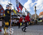 04.07.2026,  Frundsbergfest Mindelheim 2026, Historisches-Fest im Unterallgäu mit tausenden Mitwirkenden. Die Kreisstadt Mindelheim kehrt für eine Woche ins Mittelalter zurück und feiert ihre historische Geschichte. Fahnenschwinger Mindelheim