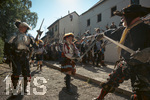 04.07.2026,  Frundsbergfest Mindelheim 2026, Historisches-Fest im Unterallgäu mit tausenden Mitwirkenden. Die Kreisstadt Mindelheim kehrt für eine Woche ins Mittelalter zurück und feiert ihre historische Geschichte.  Schauspiel MEHR SOLD MUSS HER am Stadtgraben, Landknechte stürmen die Mauern der Stadt. 