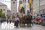 05.07.2026,  Frundsbergfest Mindelheim 2026, Historisches-Fest im Unterallgäu mit tausenden Mitwirkenden. Die Kreisstadt Mindelheim kehrt für eine Woche ins Mittelalter zurück um ihre historische Geschichte zu feiern. Historischer Festzug am Sonntag 5.7.2026 durch die Maximilianstrasse,  