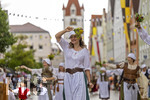 05.07.2026,  Frundsbergfest Mindelheim 2026, Historisches-Fest im Unterallgäu mit tausenden Mitwirkenden. Die Kreisstadt Mindelheim kehrt für eine Woche ins Mittelalter zurück um ihre historische Geschichte zu feiern. Historischer Festzug am Sonntag 5.7.2026 durch die Maximilianstrasse,  