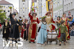 05.07.2026,  Frundsbergfest Mindelheim 2026, Historisches-Fest im Unterallgäu mit tausenden Mitwirkenden. Die Kreisstadt Mindelheim kehrt für eine Woche ins Mittelalter zurück um ihre historische Geschichte zu feiern. Historischer Festzug am Sonntag 5.7.2026 durch die Maximilianstrasse,  