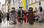 05.07.2026,  Frundsbergfest Mindelheim 2026, Historisches-Fest im Unterallgäu mit tausenden Mitwirkenden. Die Kreisstadt Mindelheim kehrt für eine Woche ins Mittelalter zurück um ihre historische Geschichte zu feiern. Historischer Festzug am Sonntag 5.7.2026 durch die Maximilianstrasse,  