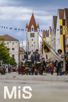 05.07.2026,  Frundsbergfest Mindelheim 2026, Historisches-Fest im Unterallgäu mit tausenden Mitwirkenden. Die Kreisstadt Mindelheim kehrt für eine Woche ins Mittelalter zurück um ihre historische Geschichte zu feiern. Historischer Festzug am Sonntag 5.7.2026 durch die Maximilianstrasse,  