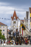 05.07.2026,  Frundsbergfest Mindelheim 2026, Historisches-Fest im Unterallgäu mit tausenden Mitwirkenden. Die Kreisstadt Mindelheim kehrt für eine Woche ins Mittelalter zurück um ihre historische Geschichte zu feiern. Historischer Festzug am Sonntag 5.7.2026 durch die Maximilianstrasse,  