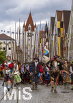 05.07.2026,  Frundsbergfest Mindelheim 2026, Historisches-Fest im Unterallgäu mit tausenden Mitwirkenden. Die Kreisstadt Mindelheim kehrt für eine Woche ins Mittelalter zurück um ihre historische Geschichte zu feiern. Historischer Festzug am Sonntag 5.7.2026 durch die Maximilianstrasse,  