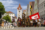 05.07.2026,  Frundsbergfest Mindelheim 2026, Historisches-Fest im Unterallgäu mit tausenden Mitwirkenden. Die Kreisstadt Mindelheim kehrt für eine Woche ins Mittelalter zurück um ihre historische Geschichte zu feiern. Historischer Festzug am Sonntag 5.7.2026 durch die Maximilianstrasse,  