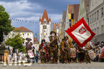 05.07.2026,  Frundsbergfest Mindelheim 2026, Historisches-Fest im Unterallgäu mit tausenden Mitwirkenden. Die Kreisstadt Mindelheim kehrt für eine Woche ins Mittelalter zurück um ihre historische Geschichte zu feiern. Historischer Festzug am Sonntag 5.7.2026 durch die Maximilianstrasse,  