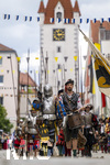05.07.2026,  Frundsbergfest Mindelheim 2026, Historisches-Fest im Unterallgäu mit tausenden Mitwirkenden. Die Kreisstadt Mindelheim kehrt für eine Woche ins Mittelalter zurück um ihre historische Geschichte zu feiern. Historischer Festzug am Sonntag 5.7.2026 durch die Maximilianstrasse,  