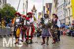 05.07.2026,  Frundsbergfest Mindelheim 2026, Historisches-Fest im Unterallgäu mit tausenden Mitwirkenden. Die Kreisstadt Mindelheim kehrt für eine Woche ins Mittelalter zurück um ihre historische Geschichte zu feiern. Historischer Festzug am Sonntag 5.7.2026 durch die Maximilianstrasse,  