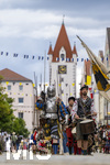 05.07.2026,  Frundsbergfest Mindelheim 2026, Historisches-Fest im Unterallgäu mit tausenden Mitwirkenden. Die Kreisstadt Mindelheim kehrt für eine Woche ins Mittelalter zurück um ihre historische Geschichte zu feiern. Historischer Festzug am Sonntag 5.7.2026 durch die Maximilianstrasse,  