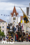 05.07.2026,  Frundsbergfest Mindelheim 2026, Historisches-Fest im Unterallgäu mit tausenden Mitwirkenden. Die Kreisstadt Mindelheim kehrt für eine Woche ins Mittelalter zurück um ihre historische Geschichte zu feiern. Historischer Festzug am Sonntag 5.7.2026 durch die Maximilianstrasse,  