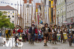 05.07.2026,  Frundsbergfest Mindelheim 2026, Historisches-Fest im Unterallgäu mit tausenden Mitwirkenden. Die Kreisstadt Mindelheim kehrt für eine Woche ins Mittelalter zurück um ihre historische Geschichte zu feiern. Historischer Festzug am Sonntag 5.7.2026 durch die Maximilianstrasse,  