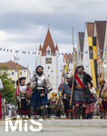 05.07.2026,  Frundsbergfest Mindelheim 2026, Historisches-Fest im Unterallgäu mit tausenden Mitwirkenden. Die Kreisstadt Mindelheim kehrt für eine Woche ins Mittelalter zurück um ihre historische Geschichte zu feiern. Historischer Festzug am Sonntag 5.7.2026 durch die Maximilianstrasse,  