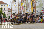 05.07.2026,  Frundsbergfest Mindelheim 2026, Historisches-Fest im Unterallgäu mit tausenden Mitwirkenden. Die Kreisstadt Mindelheim kehrt für eine Woche ins Mittelalter zurück um ihre historische Geschichte zu feiern. Historischer Festzug am Sonntag 5.7.2026 durch die Maximilianstrasse,  