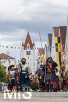05.07.2026,  Frundsbergfest Mindelheim 2026, Historisches-Fest im Unterallgäu mit tausenden Mitwirkenden. Die Kreisstadt Mindelheim kehrt für eine Woche ins Mittelalter zurück um ihre historische Geschichte zu feiern. Historischer Festzug am Sonntag 5.7.2026 durch die Maximilianstrasse,  