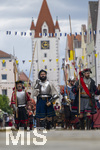 05.07.2026,  Frundsbergfest Mindelheim 2026, Historisches-Fest im Unterallgäu mit tausenden Mitwirkenden. Die Kreisstadt Mindelheim kehrt für eine Woche ins Mittelalter zurück um ihre historische Geschichte zu feiern. Historischer Festzug am Sonntag 5.7.2026 durch die Maximilianstrasse,  