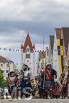 05.07.2026,  Frundsbergfest Mindelheim 2026, Historisches-Fest im Unterallgäu mit tausenden Mitwirkenden. Die Kreisstadt Mindelheim kehrt für eine Woche ins Mittelalter zurück um ihre historische Geschichte zu feiern. Historischer Festzug am Sonntag 5.7.2026 durch die Maximilianstrasse,  