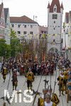 05.07.2026,  Frundsbergfest Mindelheim 2026, Historisches-Fest im Unterallgäu mit tausenden Mitwirkenden. Die Kreisstadt Mindelheim kehrt für eine Woche ins Mittelalter zurück um ihre historische Geschichte zu feiern. Historischer Festzug am Sonntag 5.7.2026 durch die Maximilianstrasse,  