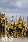 05.07.2026,  Frundsbergfest Mindelheim 2026, Historisches-Fest im Unterallgäu mit tausenden Mitwirkenden. Die Kreisstadt Mindelheim kehrt für eine Woche ins Mittelalter zurück um ihre historische Geschichte zu feiern. Historischer Festzug am Sonntag 5.7.2026 durch die Maximilianstrasse,  