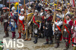 05.07.2026,  Frundsbergfest Mindelheim 2026, Historisches-Fest im Unterallgäu mit tausenden Mitwirkenden. Die Kreisstadt Mindelheim kehrt für eine Woche ins Mittelalter zurück um ihre historische Geschichte zu feiern. Historischer Festzug am Sonntag 5.7.2026 durch die Maximilianstrasse,  