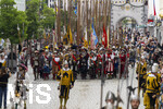 05.07.2026,  Frundsbergfest Mindelheim 2026, Historisches-Fest im Unterallgäu mit tausenden Mitwirkenden. Die Kreisstadt Mindelheim kehrt für eine Woche ins Mittelalter zurück um ihre historische Geschichte zu feiern. Historischer Festzug am Sonntag 5.7.2026 durch die Maximilianstrasse,  