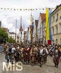 05.07.2026,  Frundsbergfest Mindelheim 2026, Historisches-Fest im Unterallgäu mit tausenden Mitwirkenden. Die Kreisstadt Mindelheim kehrt für eine Woche ins Mittelalter zurück um ihre historische Geschichte zu feiern. Historischer Festzug am Sonntag 5.7.2026 durch die Maximilianstrasse,  