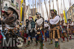 05.07.2026,  Frundsbergfest Mindelheim 2026, Historisches-Fest im Unterallgäu mit tausenden Mitwirkenden. Die Kreisstadt Mindelheim kehrt für eine Woche ins Mittelalter zurück um ihre historische Geschichte zu feiern. Historischer Festzug am Sonntag 5.7.2026 durch die Maximilianstrasse,  