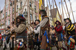 05.07.2026,  Frundsbergfest Mindelheim 2026, Historisches-Fest im Unterallgäu mit tausenden Mitwirkenden. Die Kreisstadt Mindelheim kehrt für eine Woche ins Mittelalter zurück um ihre historische Geschichte zu feiern. Historischer Festzug am Sonntag 5.7.2026 durch die Maximilianstrasse,  