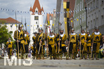 05.07.2026,  Frundsbergfest Mindelheim 2026, Historisches-Fest im Unterallgäu mit tausenden Mitwirkenden. Die Kreisstadt Mindelheim kehrt für eine Woche ins Mittelalter zurück um ihre historische Geschichte zu feiern. Historischer Festzug am Sonntag 5.7.2026 durch die Maximilianstrasse,  