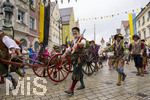 05.07.2026,  Frundsbergfest Mindelheim 2026, Historisches-Fest im Unterallgäu mit tausenden Mitwirkenden. Die Kreisstadt Mindelheim kehrt für eine Woche ins Mittelalter zurück um ihre historische Geschichte zu feiern. Historischer Festzug am Sonntag 5.7.2026 durch die Maximilianstrasse,  