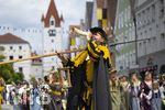 05.07.2026,  Frundsbergfest Mindelheim 2026, Historisches-Fest im Unterallgäu mit tausenden Mitwirkenden. Die Kreisstadt Mindelheim kehrt für eine Woche ins Mittelalter zurück um ihre historische Geschichte zu feiern. Historischer Festzug am Sonntag 5.7.2026 durch die Maximilianstrasse,  