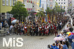 05.07.2026,  Frundsbergfest Mindelheim 2026, Historisches-Fest im Unterallgäu mit tausenden Mitwirkenden. Die Kreisstadt Mindelheim kehrt für eine Woche ins Mittelalter zurück um ihre historische Geschichte zu feiern. Historischer Festzug am Sonntag 5.7.2026 durch die Maximilianstrasse,  