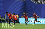 07.07.2026, Fussball Weltmeisterschaft 2026 in den USA, Achtelfinale, Argentinien - Ägypten, im Mercedes-Benz Stadium (Atlanta, GA), Torjubel Yasser Ibrahim (mitte, Ägypten) zum 1:0


