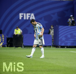 07.07.2026, Fussball Weltmeisterschaft 2026 in den USA, Achtelfinale, Argentinien - Ägypten, im Mercedes-Benz Stadium (Atlanta, GA), Lionel Messi (Argentinien) frustriert.


