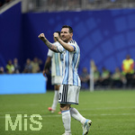 07.07.2026, Fussball Weltmeisterschaft 2026 in den USA, Achtelfinale, Argentinien - Ägypten, im Mercedes-Benz Stadium (Atlanta, GA), Lionel Messi (Argentinien) Torjubel 


