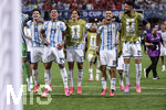 07.07.2026, Fussball Weltmeisterschaft 2026 in den USA, Achtelfinale, Argentinien - Ägypten, im Mercedes-Benz Stadium (Atlanta, GA), Schlussjubel der Argentinier, Julian Alvarez, Enzo Fernandez, Giuliano Simeone, Giovani Lo Celso, Jose Manuel Lopez (alle Argentinien)


