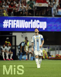 07.07.2026, Fussball Weltmeisterschaft 2026 in den USA, Achtelfinale, Argentinien - Ägypten, im Mercedes-Benz Stadium (Atlanta, GA), Lionel Messi (Argentinien) nachdenklich 


