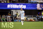 07.07.2026, Fussball Weltmeisterschaft 2026 in den USA, Achtelfinale, Argentinien - Ägypten, im Mercedes-Benz Stadium (Atlanta, GA), Lionel Messi (Argentinien) nachdenklich 


