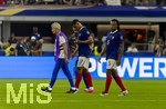14.07.2026, Fussball Weltmeisterschaft 2026 in den USA, Halbfinale, Frankreich - Spanien, im AT&T Stadium (Dallas (Arlington)),  William Saliba (Frankreich) muss aus dem Spiel wegen einer Verletzung 


