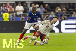 14.07.2026, Fussball Weltmeisterschaft 2026 in den USA, Halbfinale, Frankreich - Spanien, im AT&T Stadium (Dallas (Arlington)), v.li: Dayot Upamecano (Frankreich) gegen Alex Baena (Spanien) 


