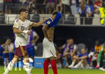 14.07.2026, Fussball Weltmeisterschaft 2026 in den USA, Halbfinale, Frankreich - Spanien, im AT&T Stadium (Dallas (Arlington)), Schlusspfiff, Frust nach dem Ausscheiden bei Desire Doue (Frankreich) 


